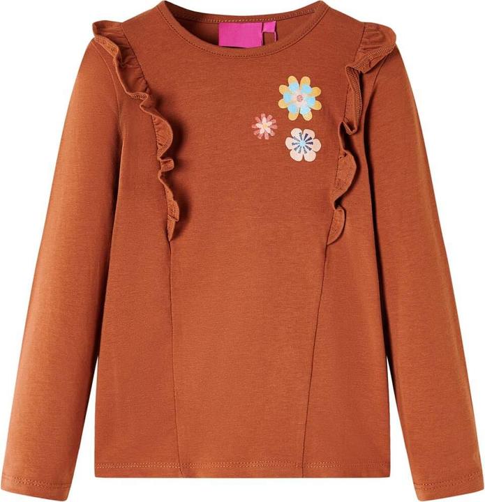 VidaXL Kinder-Langarmshirt Cognac 92,Material: 95 % Baumwolle. 5 (92)
