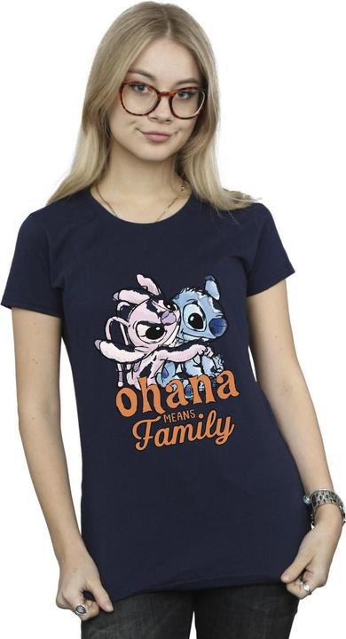 Actual product image Disney Womens/Ladies Lilo And Stitch Ohana Angel Hug Cotton T-Shirt (L)
