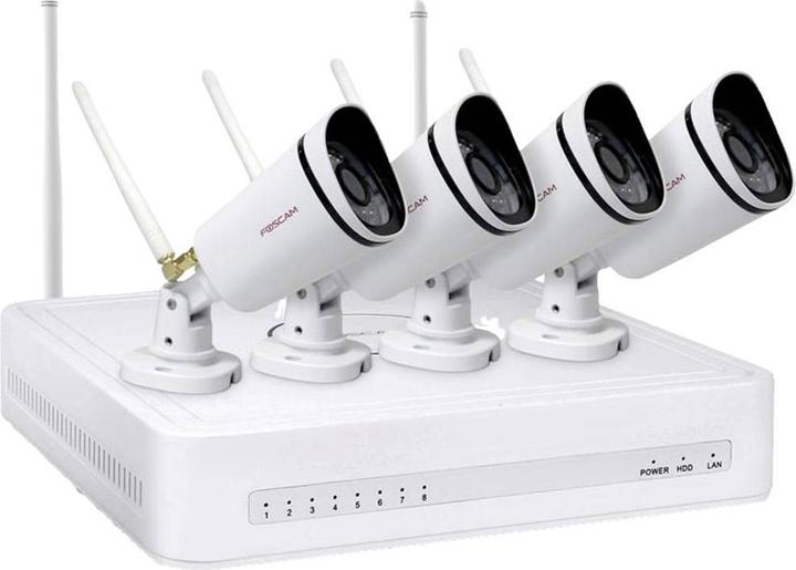 Produktbild Foscam FN7108W-B4-1T Video-Überwachungssystem Weiss 1x NVR (FN7108W) inkl. 1TB Festplatte, 4x WLAN-K (1920 x 1080 Pixels)