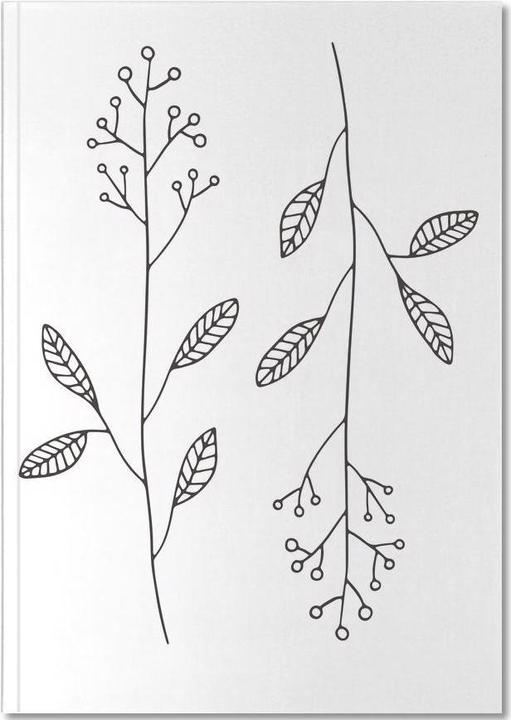 Produktbild Juniqe Vintage Flower Sketch - Blumen (A5, Blanko, Harter Einband)