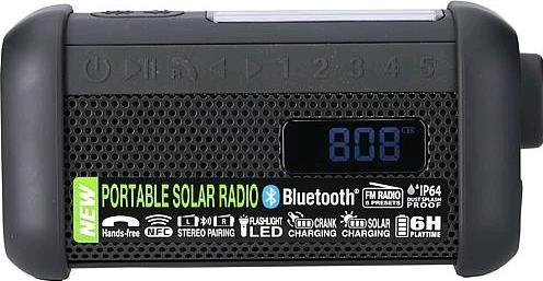 Actual product image Muse Portable Solar Radio with Crank & Flashlight (FM, Bluetooth, NFC)