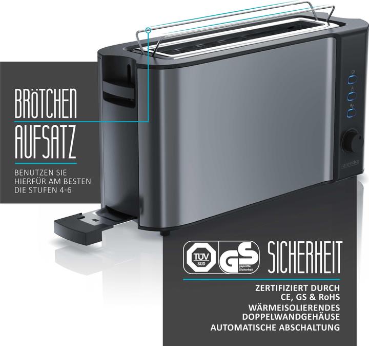 Actual product image Arendo Long Slot Toaster FRUKOST Grey