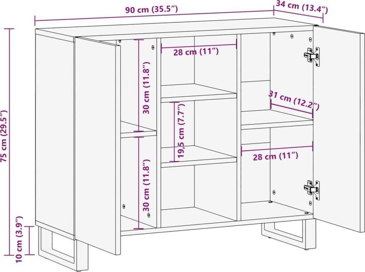 Valeurs nutritives et ingrédients VidaXL Uzziel (90 x 34 x 75 cm)