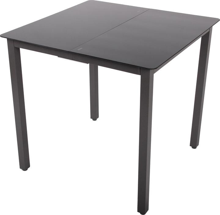 Produktbild VCM Alu Gartenmöbel Set 80 x 80 Schwarzglas (80 cm)