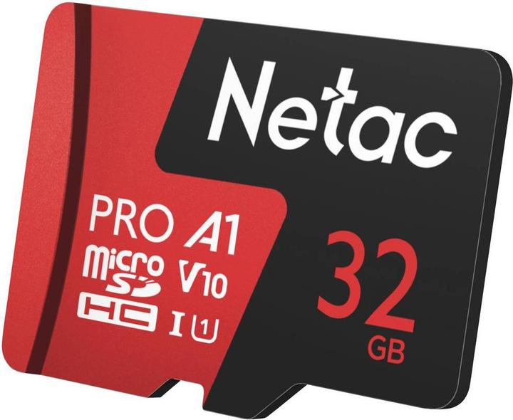 Actual product image Netac P500 Extreme Pro MicroSDHC 32GB V10/A1/C10 up to 100MB/s, wi (32 GB, microSDHC, U1, UHS-I)