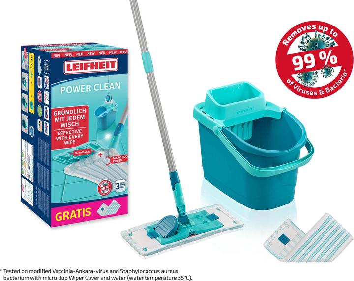 Produktbild Leifheit Set POWER CLEAN M mit 2x Ersatzbezug micro duo (2 Stk.)