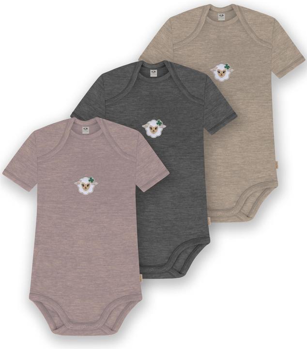 Normani 3er Set Baby Merino Body Kurzarm „Tauranga" - 9299