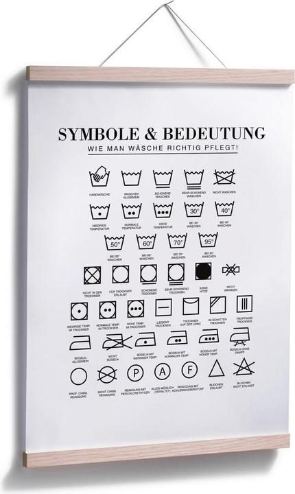 Produktbild Trenddeko Symbole - Wie man Wäsche richtig pflegt (24 x 30 cm)