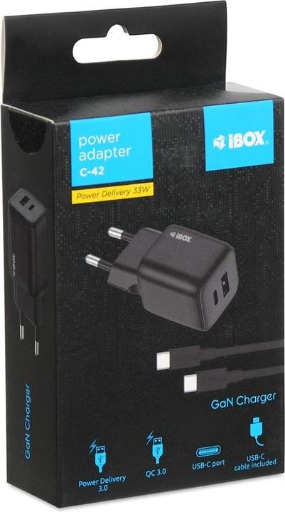 Produktbild iBox C-42 GaN PD33W Netzladegerät schwarz (33 W)