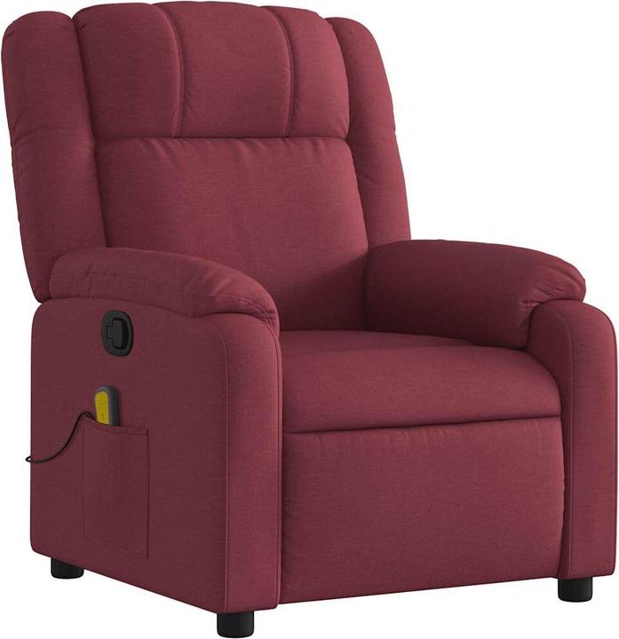 Actual product image VidaXL Massage chair wine red fabric,Colour: Wine red,Material: Fabric