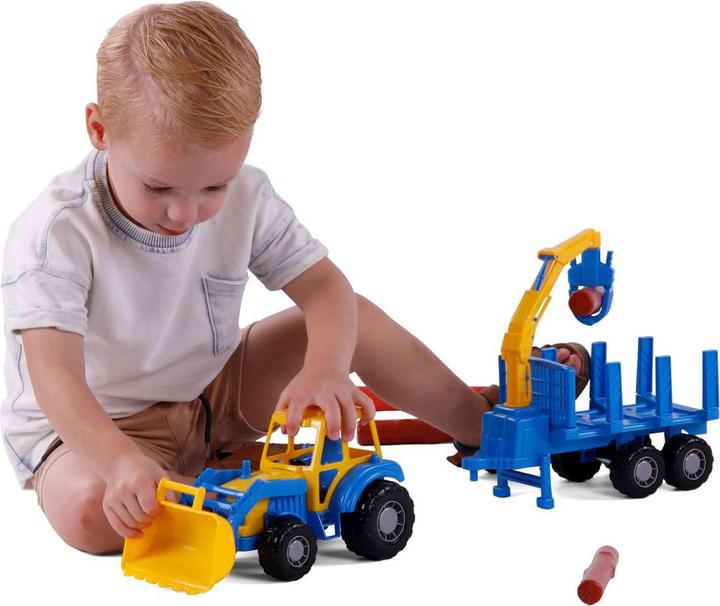 Produktbild Polesie Cavallino Junior Traktor mit Krananhänger und Holz, 46c