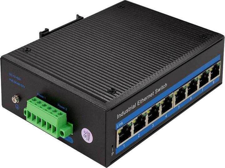 Actual product image LogiLink NS203 Industrial Gigabit Ethernet Switch 8-Port 10/100/1000 Mbps DIN Rail Mounting (8 Ports)