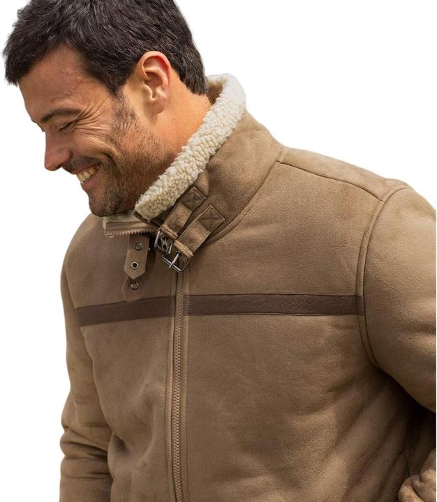 Produktbild Atlas For Men Gefütterte jacke aus Kunstwildleder mit Sherpa (3XL)