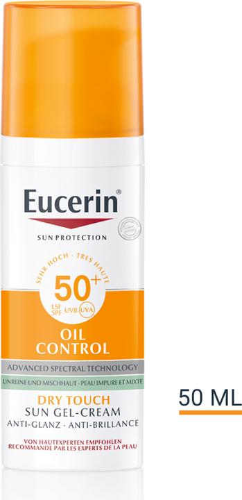 Eucerin SUN Face Oil Control Gel-Cream SPF 50+ (Sun cream face, SPF 50+, 50 ml, 100 g)