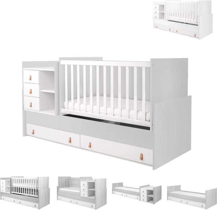 Produktbild Kikkaboo Babybett Lorena 4 in 1 Kommode (60 x 120 cm)