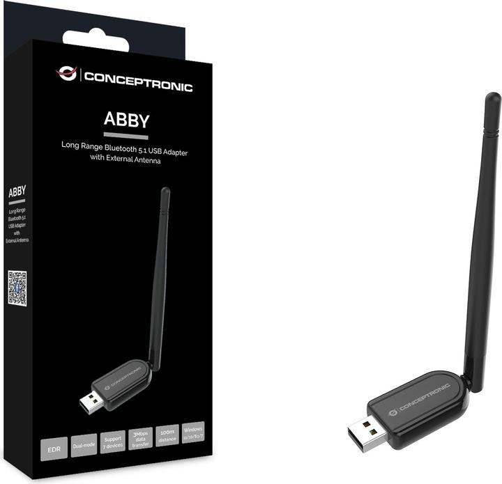Produktbild Conceptronic Adapter Bluetooth Bluetooth Adapter 5.1 NanoUSB 10-20m schwarz (Sender)