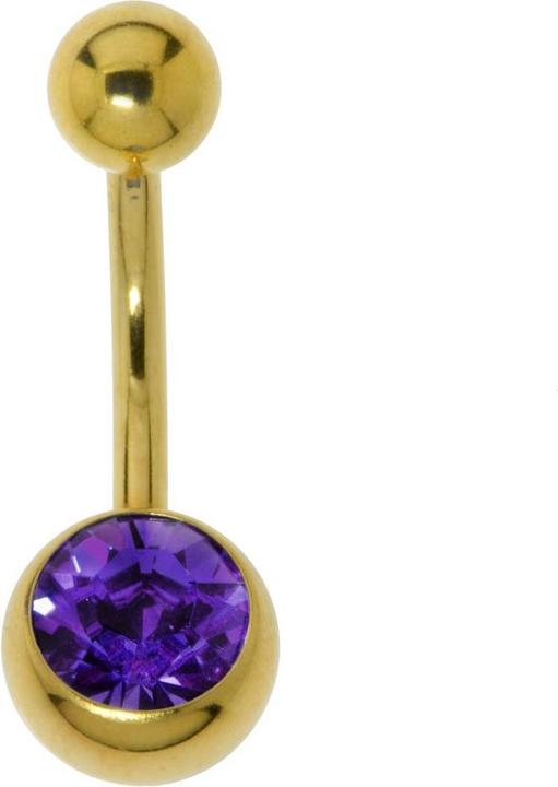 Produktbild Bijouteria Bauchpiercing (PVD Beschichtung (goldfarbig), Chirurgenstahl 316L, Kristall)