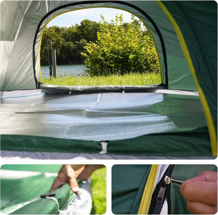 Produktbild Hermex Campingzelt für 3-4 Personen Quick-Up-Zelt Automatikzelt Festivalzelt (Aufblasbares Zelt, 3.40 kg, 4 Personen)