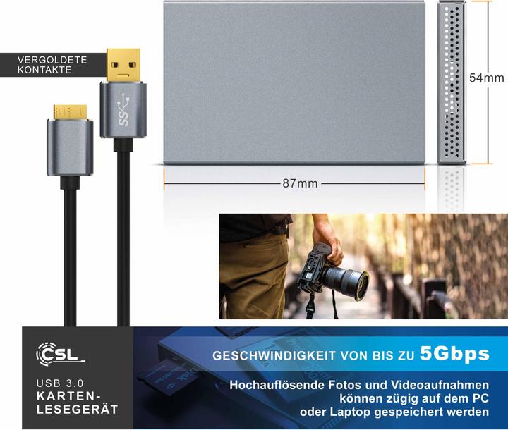 Produktbild CSL USB 3.0 Kartenleser (Micro USB)