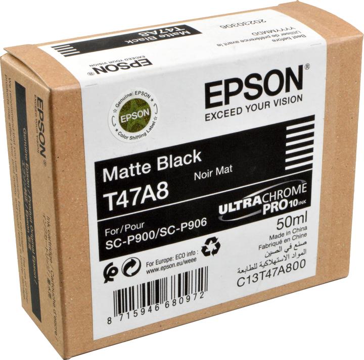 Produktbild Epson Ink/Singlpck Matte BK T47A8 Pro 10 50ml (BK)