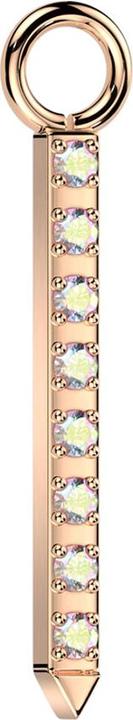 Image du produit Star Piercing Pendentif or rose barre pointue cristaux multicolores (Titane G23, sans laiton)