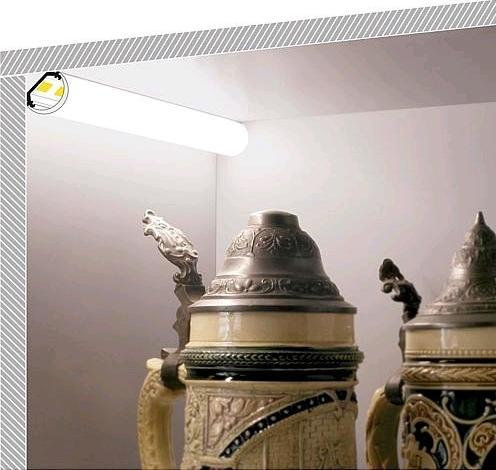 Actual product image EGB F2002620 Aluminium corner profile set 45B17,5x17,5mm, L2000mm for Stripes max B10mm, round cover o