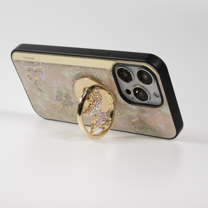 Image du produit PhoneLook Coque Nacre papillon strass avec support vidéo (Apple iPhone 13 Pro Max)