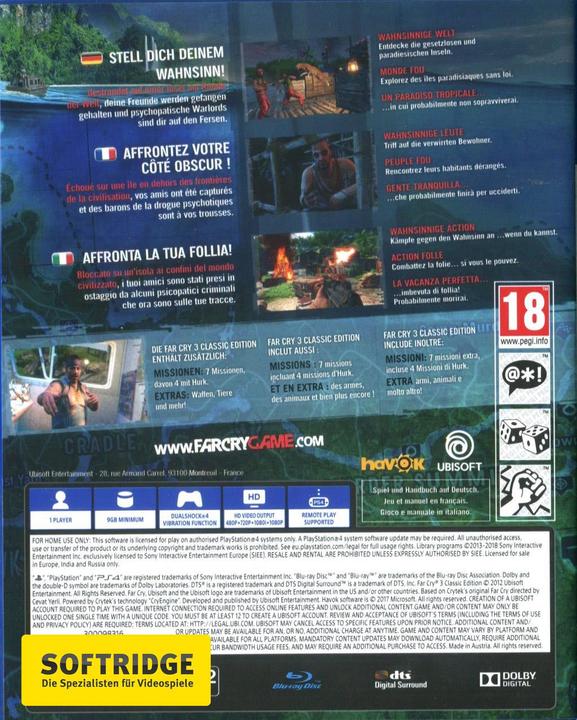 Actual product image Ubisoft Far Cry 3 - Classic Edition (PS4, Multilingual)