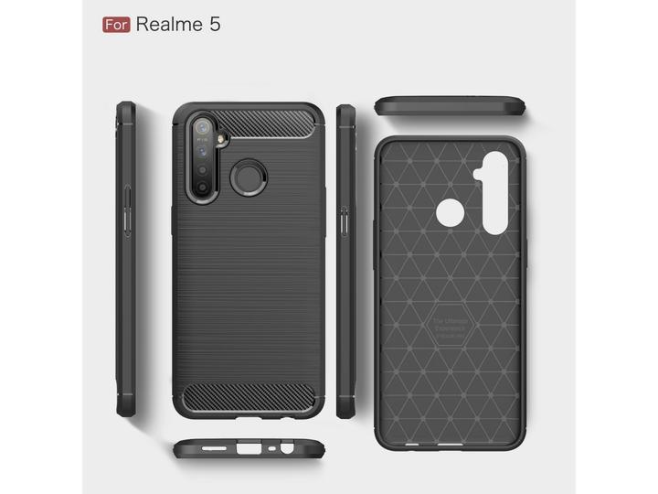 Produktbild Screenguard Realme 5 Hülle Carbon Brushed Soft TPU (Realme 5)