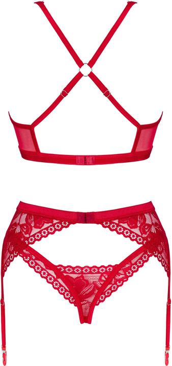 Produktbild Obsessive Lacelove Dreiteiliges Set Rot M/L (M/L)