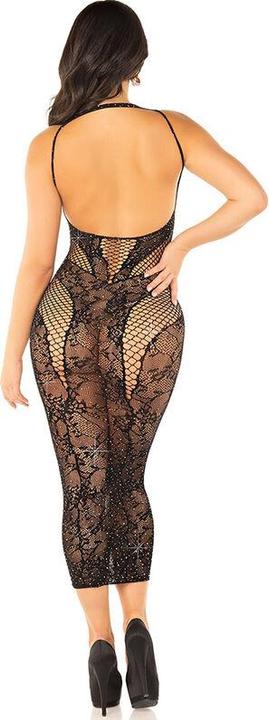 Produktbild Leg Avenue Nahtlos Geschnittenes Langes Kleid, Schwarz, Einheitsgrã–Sse (One Size)