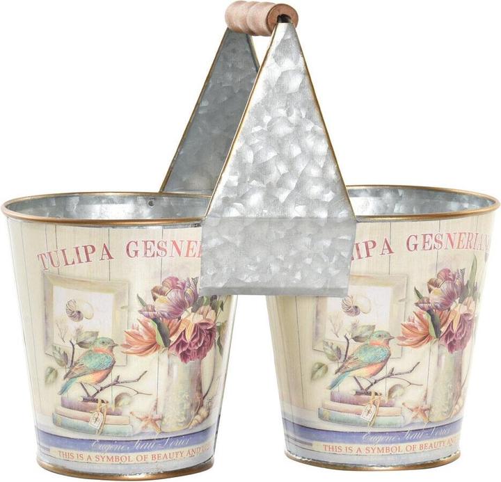 Produktbild DKD Home Decor Blumentopf Rosa Metall Shabby Chic 24 x 12 x 23 cm (24 cm)
