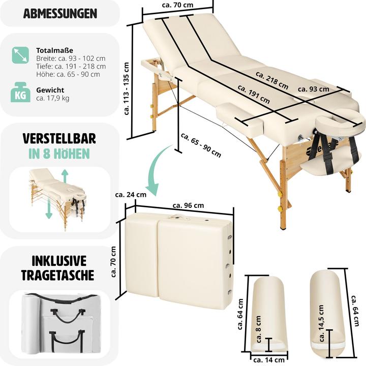 Produktbild tectake 3 Zonen Massageliege-Set