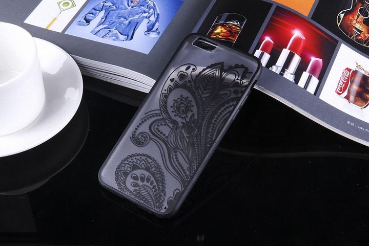 Produktbild König Design Apple iPhone 6s Plus Handy Hülle Mandala Case Schutzhülle Motiv Blüte Schwarz (Apple iPhone 6 Plus)