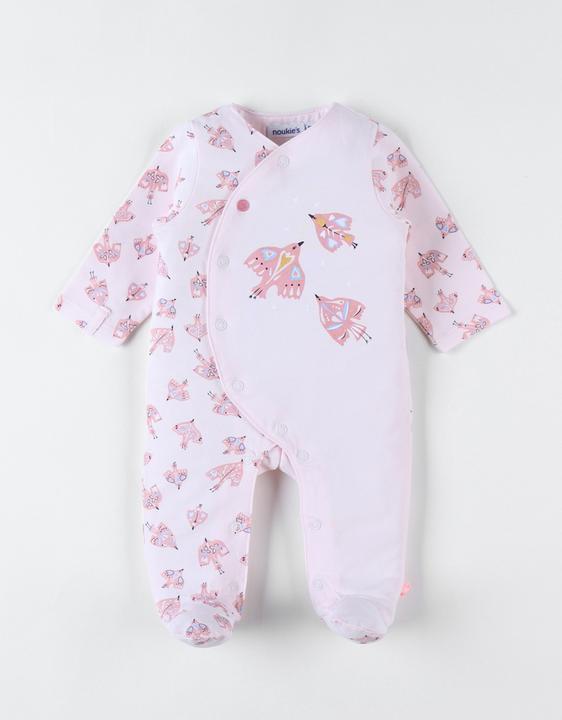 Produktbild Noukies Strampler Jersey mit Vögel Rosa Gr. 80 (80)