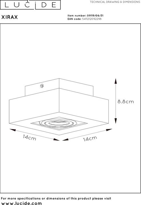 Actual product image Lucide Xirax (320 lm, GU10)