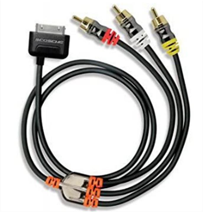 Image du produit Scosche sneakPEEK Câble audio/vidéo composite RCA pour iPad/iPhone /iPod touch Noir (0.21 m, RCA)