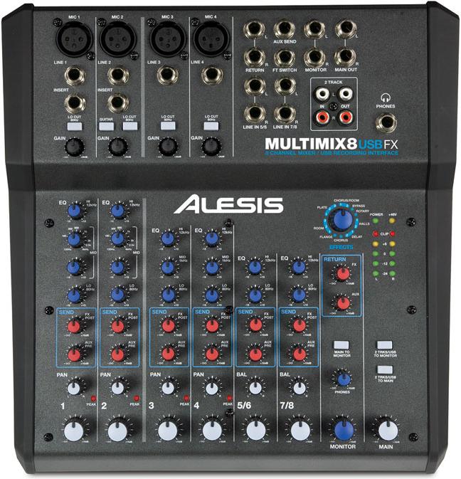 Image du produit Alesis MultiMix 8 USB FX (Studio et mixeur live)
