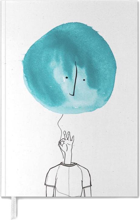 Immagine prodotto Juniqe Balloon Head - Divertente (A5, Inglese)