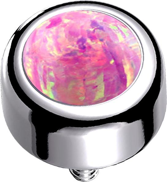 Image du produit Star Piercing Dermal Anchor cylindre argenté avec opale rose (Titane G23, sans laiton)
