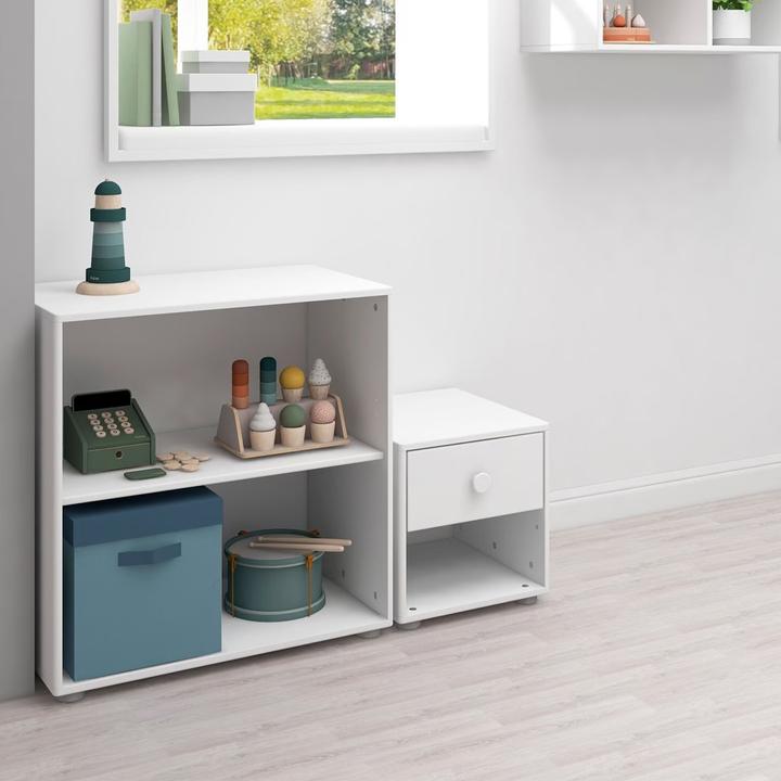 Image du produit Flexa Roomie Table de nuit Blanc/Blanc