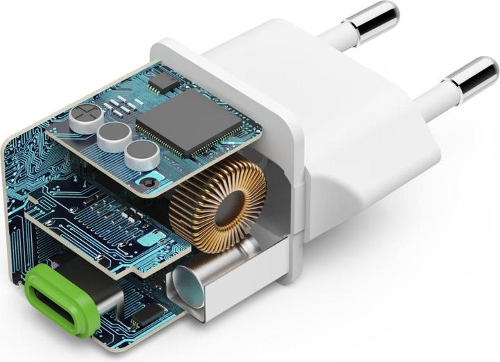 Actual product image Hama Fast charger, USB-C, PD/Qualcomm®, super mini charger, 20 W, white (20 W)