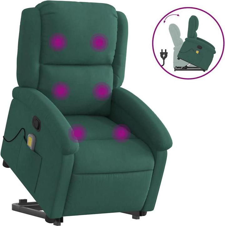Actual product image VidaXL Massage chair with stand-up aid velvet