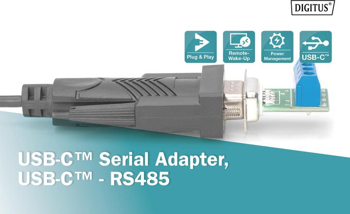 Produktbild Digitus USB-C™ Seriell-Adapter, USB-C™ - RS485 (1 m)