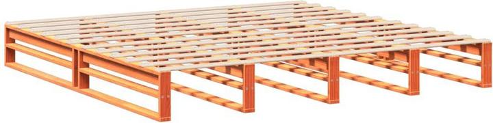Produktbild VidaXL Massivholzbett Holzbett Bett Palettenbett mit Kopfteil 180x200cm Kiefer (180 x 200 cm)