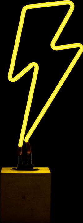 Produktbild Locomocean Glas Neon Tischlampe mit Betonsockel - Blitz