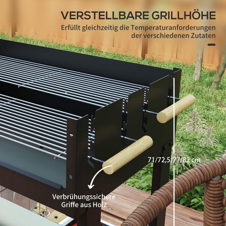 Produktbild Outsunny Holzkohlgrill mit höhenverstellbaren Grillrosten