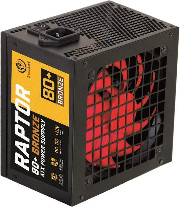 Actual product image Rebeltec ATX power supply RAPTOR 600W BRONZE 80+ Single Rail DC-DC (600 W)