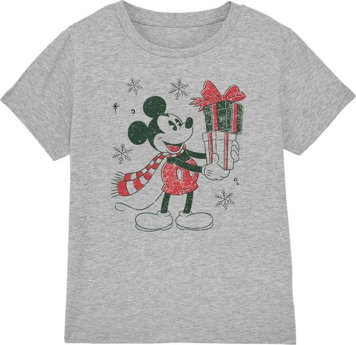 Actual product image Disney Childrens/Kids Mickey Mouse Present Christmas T-Shirt (140)
