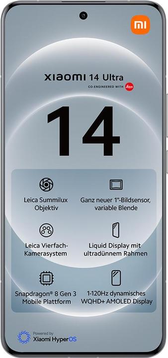 Produktbild Xiaomi 14 Ultra (512 GB, White, 6.73", Dual SIM, 50 Mpx, 5G)